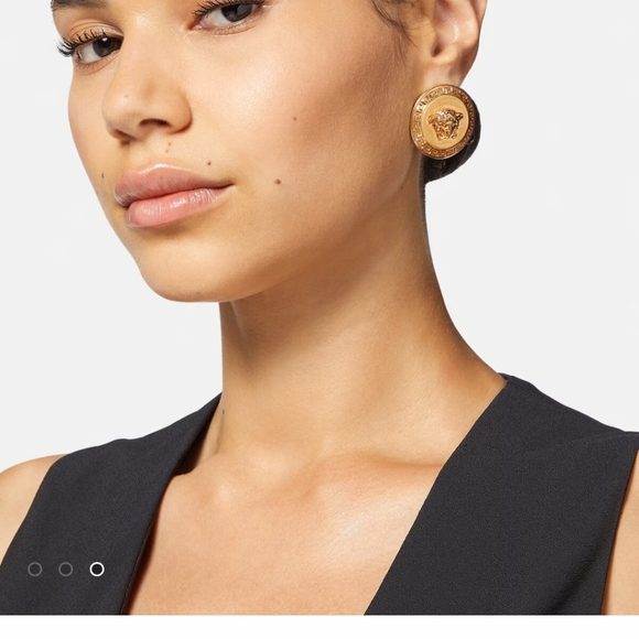 Authentic Versace Tribute Coin Medallion Earrings - Picture 7 of 13